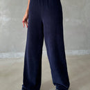 Pantalones anchos de unicolor para mujeres