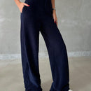 Pantalones anchos de unicolor para mujeres