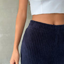 Pantalones anchos de unicolor para mujeres