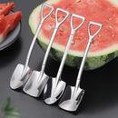 Juego de 10 cucharas de postre de acero inoxidable - Cucharas de té elegantes en forma de pala para café, helado, fruta, cubertería de mesa de cocina