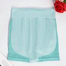 1 pieza shorts de yoga de cintura alta sin costuras amarillos, shorts comodos y transpirables con control de abdomen y levantamiento