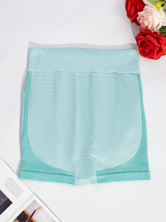 1 pieza shorts de yoga de cintura alta sin costuras amarillos, shorts comodos y transpirables con control de abdomen y levantamiento