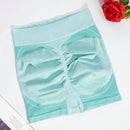 1 pieza shorts de yoga de cintura alta sin costuras amarillos, shorts comodos y transpirables con control de abdomen y levantamiento