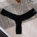 1 pieza pantie tipo tanga de unicolor con encaje
