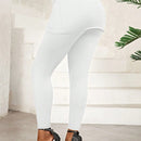 Lady pantalones casuales ajustados de unicolor 2 en 1 para mujer