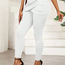 Lady pantalones casuales ajustados de unicolor 2 en 1 para mujer