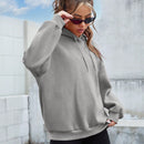 Ezwear sudadera informal con capucha y estampado de lema en azul marino para otono e invierno