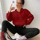 Ezwear capucha con bolsillo de canguro de manga raglan con cordon