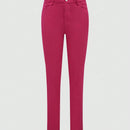 Pantalones ajustados, lineales y elegantes con botones y presillas para el cinturon, con forro termico y elasticos para mujer