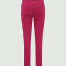 Pantalones ajustados, lineales y elegantes con botones y presillas para el cinturon, con forro termico y elasticos para mujer