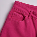 Pantalones ajustados, lineales y elegantes con botones y presillas para el cinturon, con forro termico y elasticos para mujer