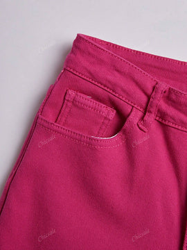Pantalones ajustados, lineales y elegantes con botones y presillas para el cinturon, con forro termico y elasticos para mujer