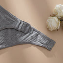 Set de 3 bragas de mujer multicolor de punto de canale con diseno de botones frontales y cintura ajustable