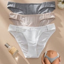 Set de 3 bragas de mujer multicolor de punto de canale con diseno de botones frontales y cintura ajustable