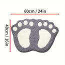 1 unidad de alfombra de baño de microfibra con huella de pata linda, alfombra antideslizante absorbente de 1,8m para baño, inodoro, ducha, cocina - Alfombra de decoración para el hogar, poliéster, lavable en máquina