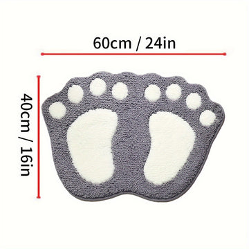 1 unidad de alfombra de baño de microfibra con huella de pata linda, alfombra antideslizante absorbente de 1,8m para baño, inodoro, ducha, cocina - Alfombra de decoración para el hogar, poliéster, lavable en máquina
