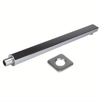 1PC Cabeza de ducha de lluvia cuadrada de acero inoxidable de 39,98 cm con brazo mural - No se necesita electricidad, Accesorio de ducha de baño durable, Plata
