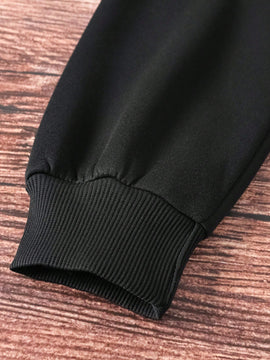 Ezwear sudadera informal tipo streetwear con lema, con corte holgado, estampado negro y rosa, para mujer, otono invierno