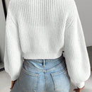 Moosta cardigan holgado de mujer con mangas farol, hombros caidos y bordado de fresa de estilo casual