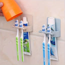 Soporte de Cepillos de Dientes Montado en la Pared que Ahorra Espacio - Sin Taladro, Organizador Multifuncional para Baño de Cepillos y Accesorios, Plástico Duradero