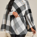 Lady abrigo de mujer de manga larga con cuello alto, botones dorados, estilo elegante para ocasiones casuales, de fiesta, boda, de oficina, en otono e invierno, en colores negro, blanco y gris, talla grande, nuevo.