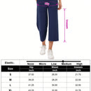 Yesfashion pantalones capri de pierna ancha para mujeres, de corte holgado, para yoga y ocio, con cintura elastica, a la altura de los tobillos y con bolsillos