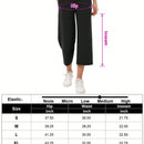 Yesfashion pantalones capri de pierna ancha para mujeres, de corte holgado, para yoga y ocio, con cintura elastica, a la altura de los tobillos y con bolsillos