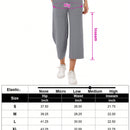 Yesfashion pantalones capri de pierna ancha para mujeres, de corte holgado, para yoga y ocio, con cintura elastica, a la altura de los tobillos y con bolsillos