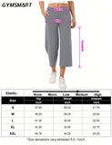 Yesfashion pantalones capri de pierna ancha para mujeres, de corte holgado, para yoga y ocio, con cintura elastica, a la altura de los tobillos y con bolsillos