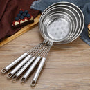 Juego de cucharones de acero inoxidable - Cucharas colador duraderas con mangos largos - Juego de utensilios de cocina esenciales