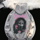Ezwear sudadera informal tipo streetwear con lema, con corte holgado, estampado negro y rosa, para mujer, otono invierno