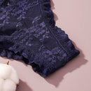 4/piezas tanga sexy para mujer, con diseno de flores pequenas calado y tirantes cruzados de encaje, ropa interior sexy