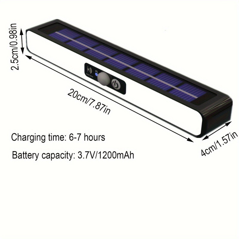 Linterna Solar de Clip Ultra Brillante con Sensor de Movimiento - 1200mAh, Alimentación Solar para Iluminación Eficiente en Jardines, Vallas y Decoración | Diseño Moderno y Duradero