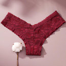 4/piezas tanga sexy para mujer, con diseno de flores pequenas calado y tirantes cruzados de encaje, ropa interior sexy