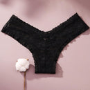 4/piezas tanga sexy para mujer, con diseno de flores pequenas calado y tirantes cruzados de encaje, ropa interior sexy