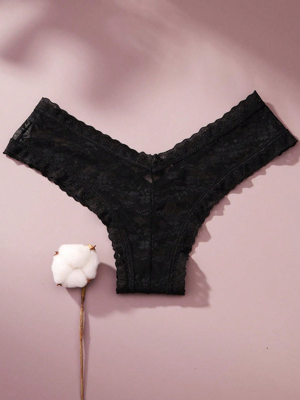 4/piezas tanga sexy para mujer, con diseno de flores pequenas calado y tirantes cruzados de encaje, ropa interior sexy