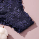 4/piezas tanga sexy para mujer, con diseno de flores pequenas calado y tirantes cruzados de encaje, ropa interior sexy
