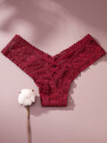 4/piezas tanga sexy para mujer, con diseno de flores pequenas calado y tirantes cruzados de encaje, ropa interior sexy