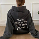 Dazy sudadera con capucha de franela holgada con estampado de lema, de hombros caidos, para mujeres, otono/invierno