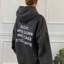 Dazy sudadera con capucha de franela holgada con estampado de lema, de hombros caidos, para mujeres, otono/invierno