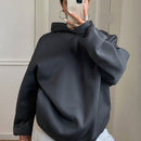 Dazy sudadera con capucha de franela holgada con estampado de lema, de hombros caidos, para mujeres, otono/invierno