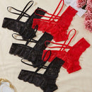 Conjunto de ropa interior romantica y sensual de diseno de encaje para mujeres (5 piezas)