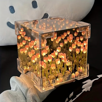 Kit de luz nocturna de tulipán DIY, funciona con pilas, decoración inteligente para el hogar, ideal para dormitorios y regalos para el día de San Valentín, cumpleaños, Halloween, Navidad y Año Nuevo