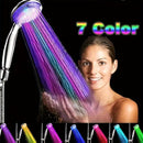 Cabezal de ducha LED portátil con 7 colores cambiantes, acabado pulido, material plástico, conexión bayoneta, funciona con agua, sin pilas