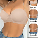 1 pieza sujetador sin espalda y sin tirantes para mujer, sujetador invisible con tirantes de espagueti con efecto push-up