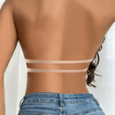 1 pieza sujetador sin espalda y sin tirantes para mujer, sujetador invisible con tirantes de espagueti con efecto push-up