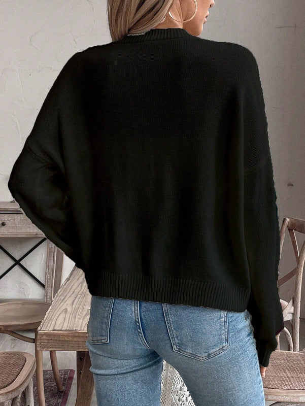Frenchy cardigan de punto con diseno de mono colorido, elegante y de moda