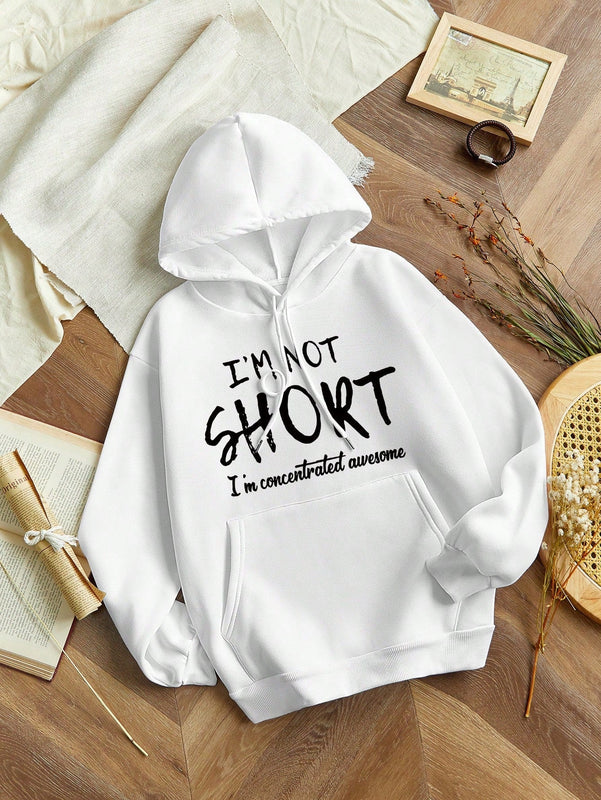 Slayr sudadera con capucha casual de invierno para mujer con estampado de lema