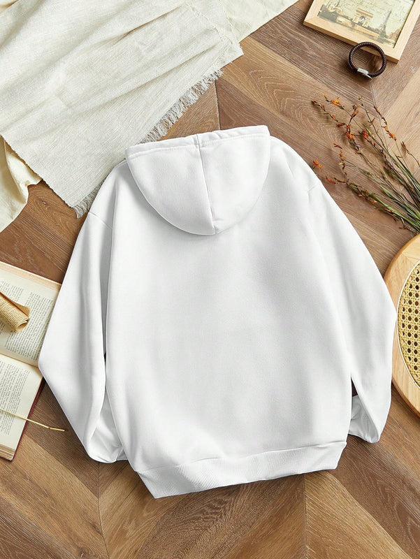 Slayr sudadera con capucha casual de invierno para mujer con estampado de lema