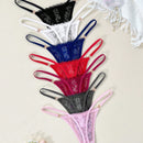 7 piezas/set elegante tanga de encaje de cintura baja, atractivo y elegante